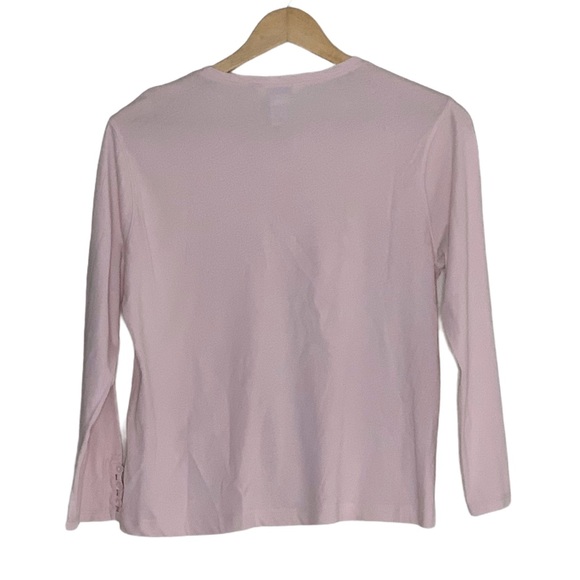 Sundance Pink Cotton Henley Shirt 3/4 Sleeve - Button Cuff Women's Size Medium - Picture 2 of 8
